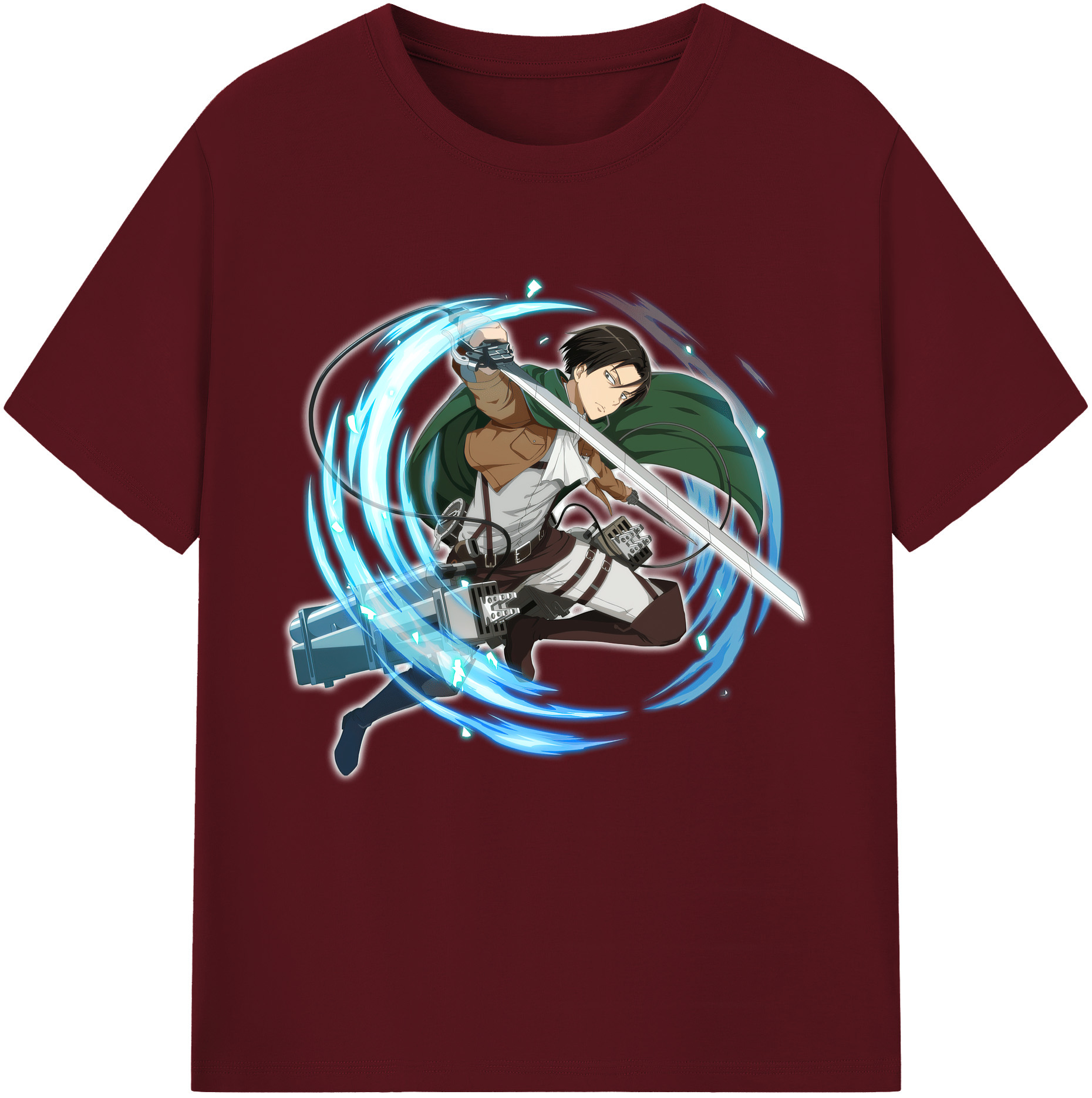 （画像用） 進撃の巨人 リヴァイ·アッカーマン Attack on Titan Levi Ackerman 綿100％半袖Tシャツ（フロントプリント）